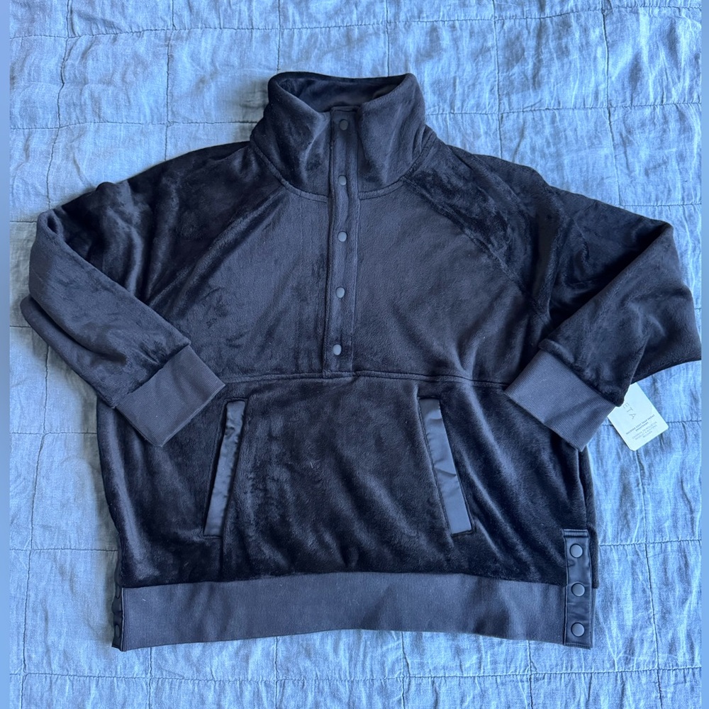 Athleta Recover Cozy Snap Front Sweatshirt